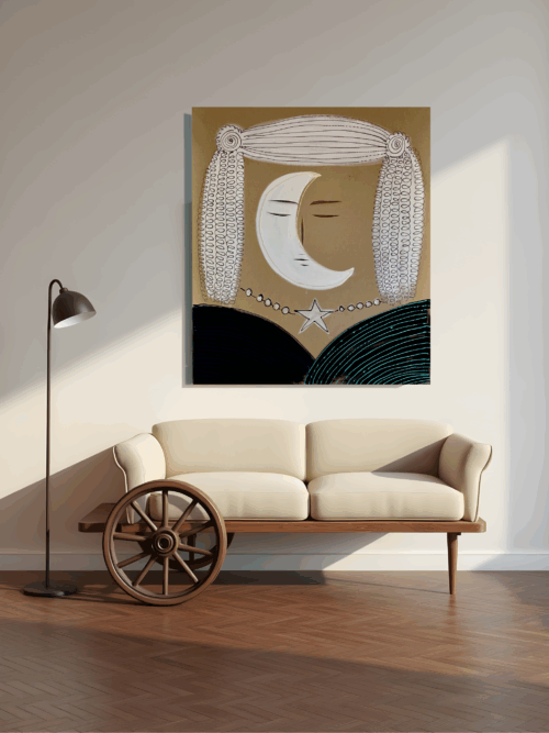 LA NOTTE-acrilico e taglio su tela.